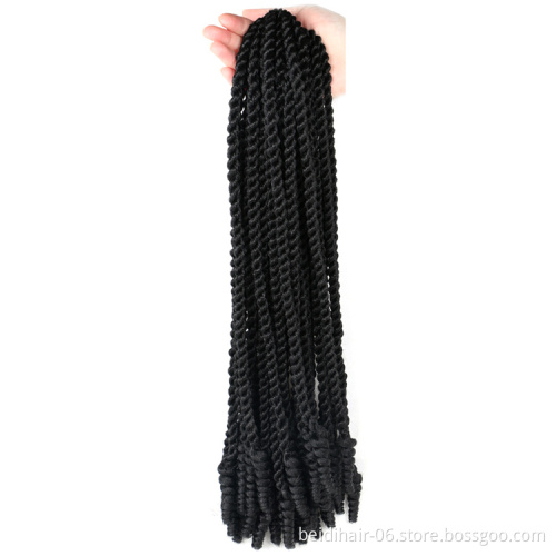 14 18 inch Curly Tips Hand Twisted Kinky Twist Soft Senegal Braids with Coily Ends